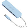 Концентратор J5create USB-C to 4xUSB-A 3.2 10Gbps cyan (JCH341EC-N)