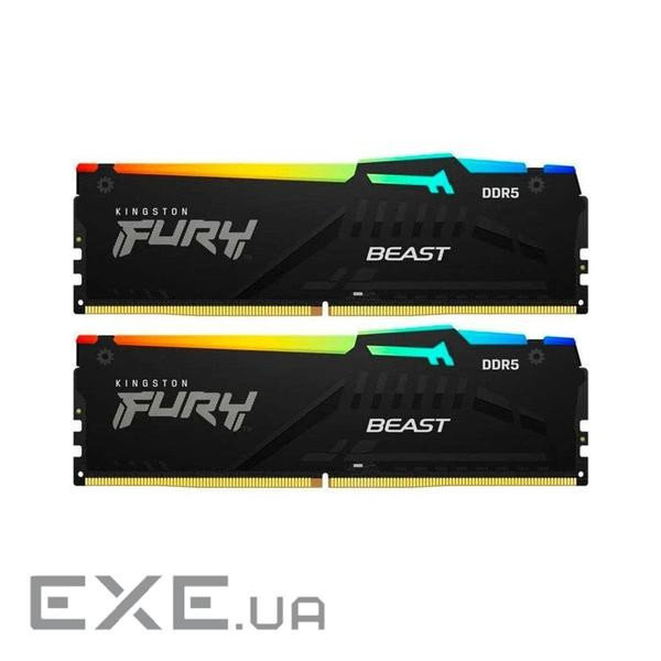 Модуль пам'яті KINGSTON FURY Beast RGB DDR5 5600MHz 64GB Kit 2x32GB (KF556C36BBEAK2-64)