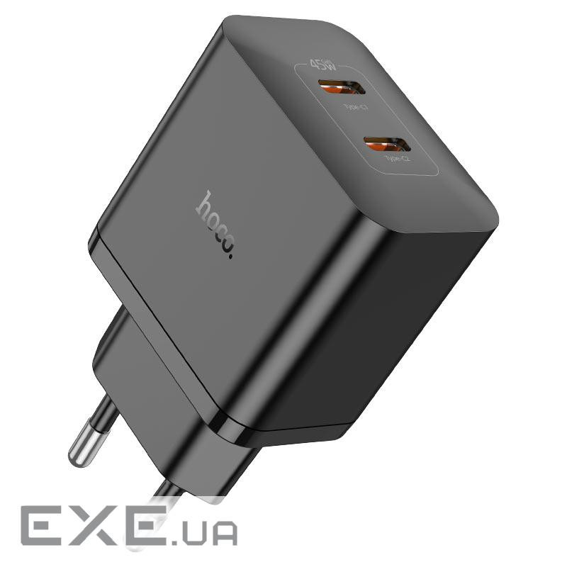 СЗУ HOCO N35, 2xUSB-C, PD45W, Black, Box (HOCO N35 / B)