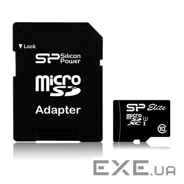 Карта пам'яті SILICON POWER microSDHC 16 GB Class 10 UHS-I Elite + adapt (SP016GBSTHBU1V10-SP)