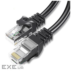 Патч-корд 15м UTP cat 6 RJ45 TopSpeed Ethernet Round Cable Black Essager (EXCWXY-JSE01)