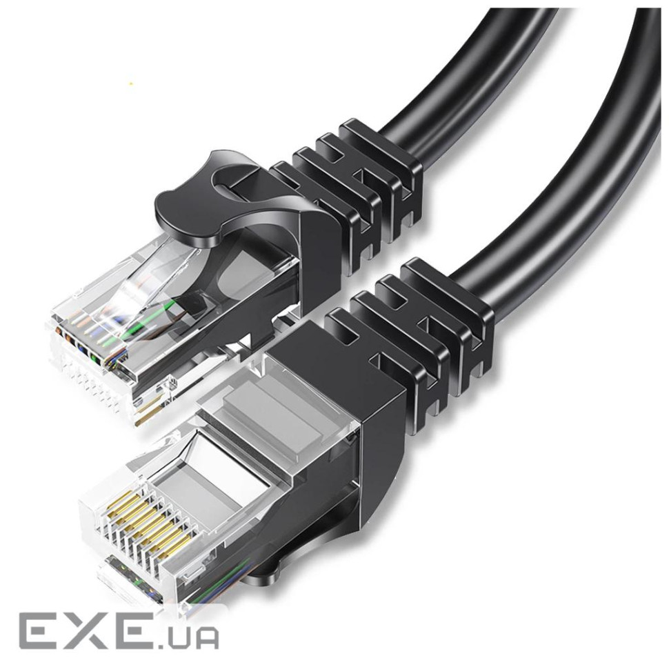 Патч-корд 15м UTP cat 6 RJ45 TopSpeed Ethernet Round Cable Black Essager (EXCWXY-JSE01)