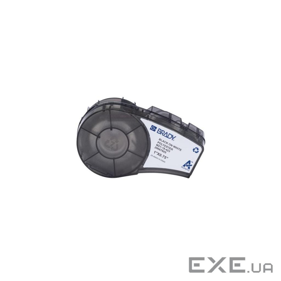 Стрічка для принтера етикеток Brady M21-18-423, 25.4мм х 19.05мм, 121ет, black on white, по (152097)