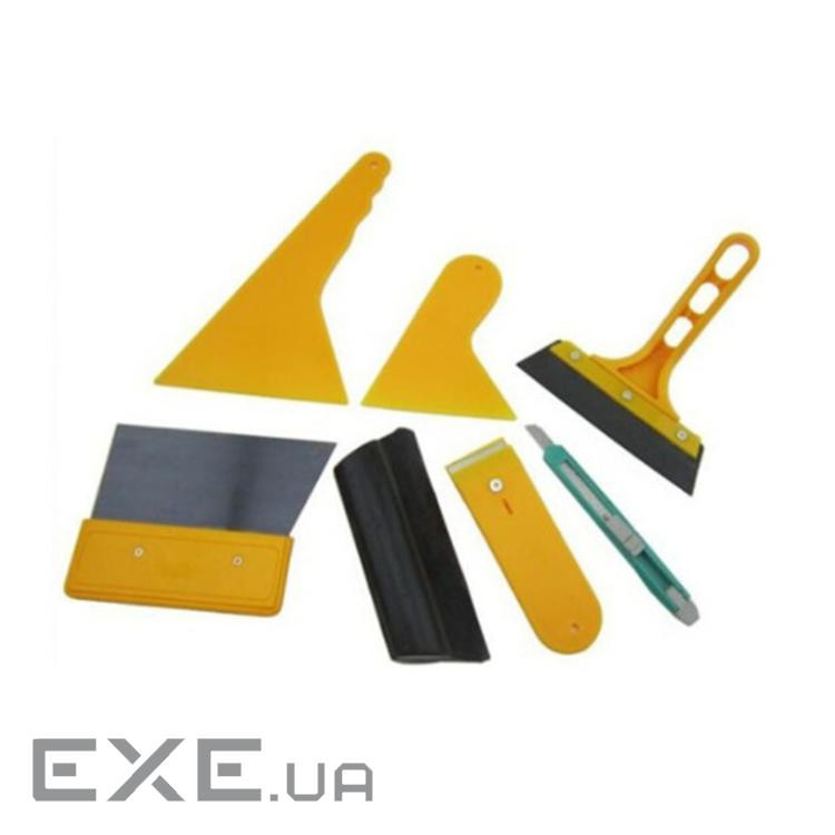 Інструмент для поклейки / зняття плівки з автомобіля, 7 предметів, ABS / сталь, BOX (YT41159)