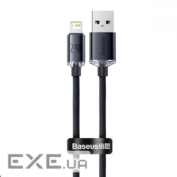 Кабель BASEUS Crystal Shine Series Fast Charging Data Cable USB to iP 2.4A 2м Black (CAJY000101)