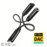 Зарядний та аудіо адаптер AXAGON ADA-HCPD USB-C to Mini-Jack 3.5 mm HI-RES DAC and USB-C 60W, чорний