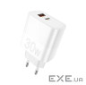 Зарядний пристрій WUW C208 1xUSB-C PD30W + 1xUSB QC3.0 18W White (6972573333417)