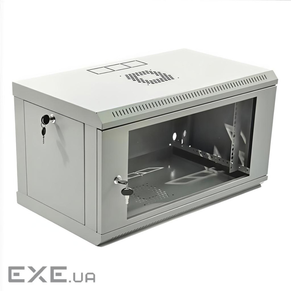 Шафа 19" 6U, 600x400x373мм (ШxГxВ), економ, акрилове скло, сіра (UA-MGSW1L64G)