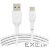 Дата кабель USB 2.0 AM to USB-C 1.0m PVC white Belkin (CAB001BT1MWH)
