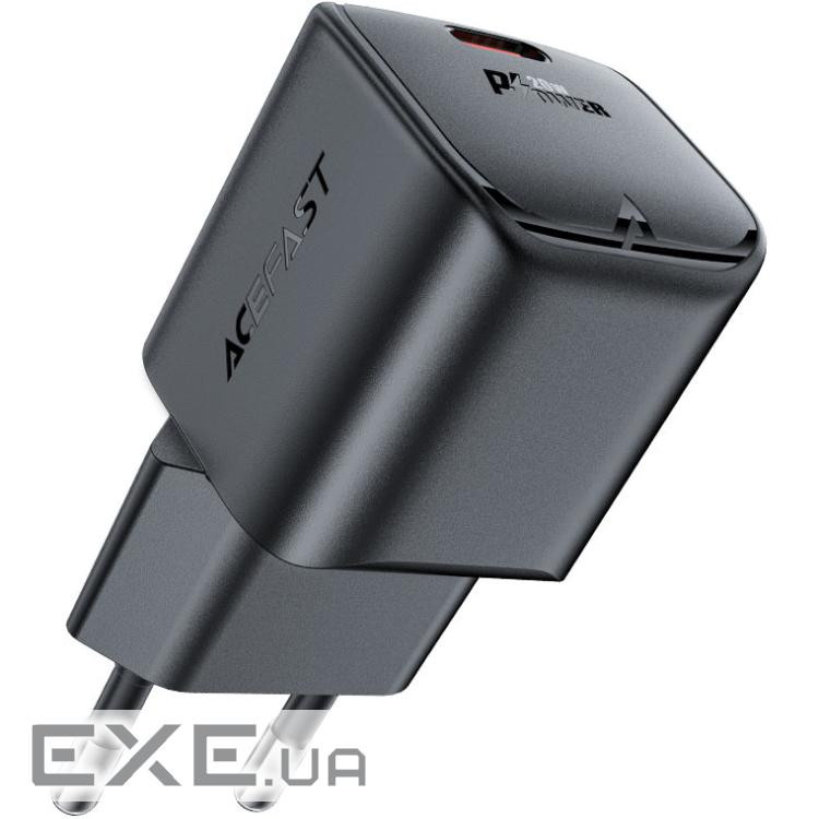 Зарядний пристрій USB-C 20W Gan A73 mini Fast Charger Black Acefast (6974316282648) USB-C 20W Gan A73 mini Fast Charger