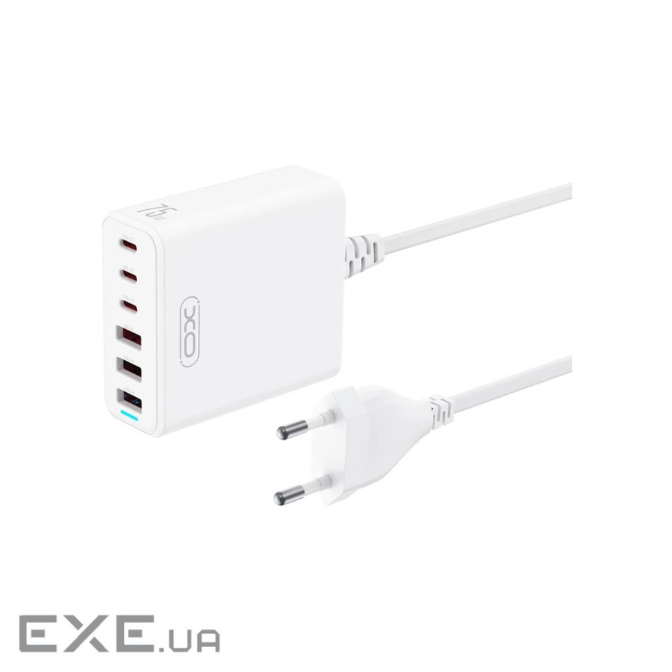 Зарядний пристрій XO L133 3xUSB-A + 3xUSB-C 75W White (L133.white)
