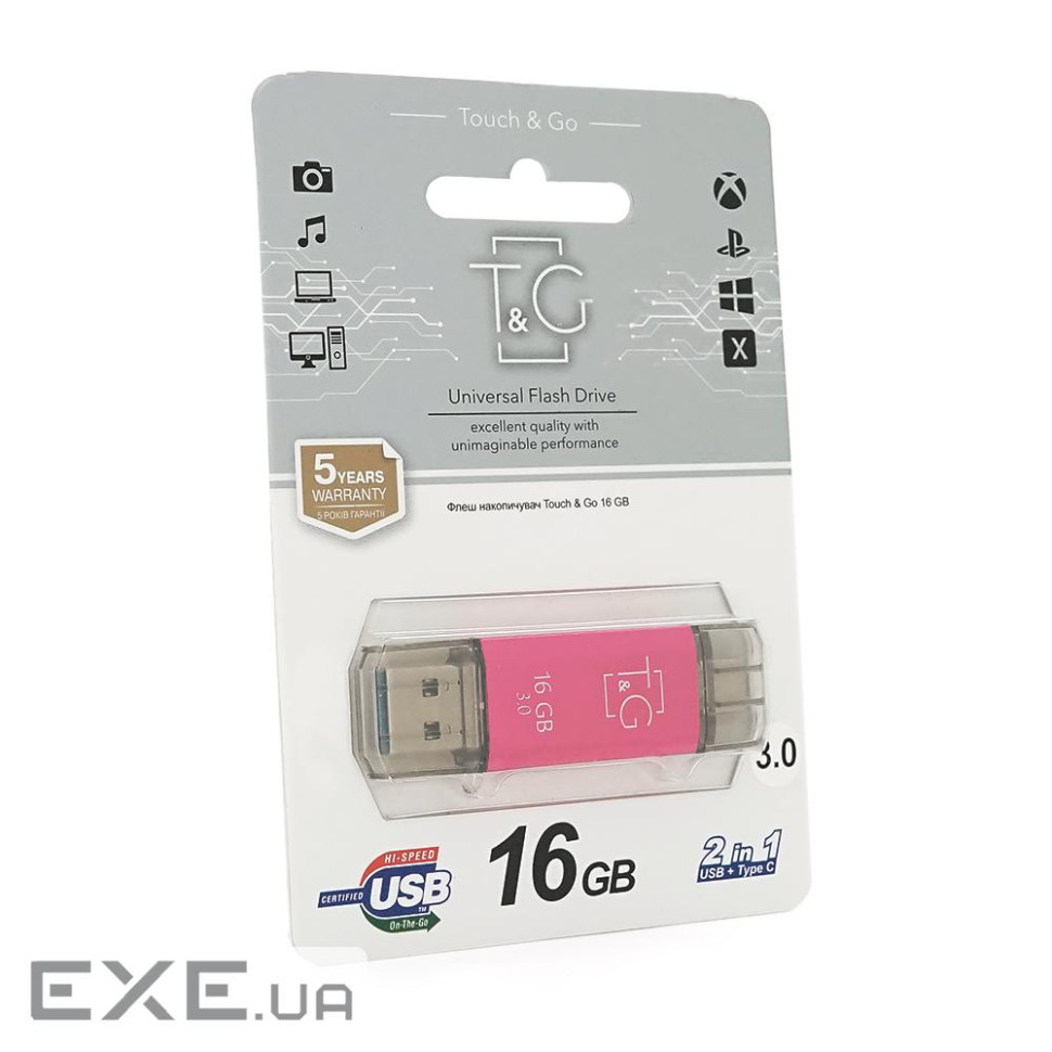 Флеш-накопичувач T&G 009 Star F, USB 3.0+Type-C, 16GB, Metal, Bli (T& (T& (T&G 009 Star F3 / 16)