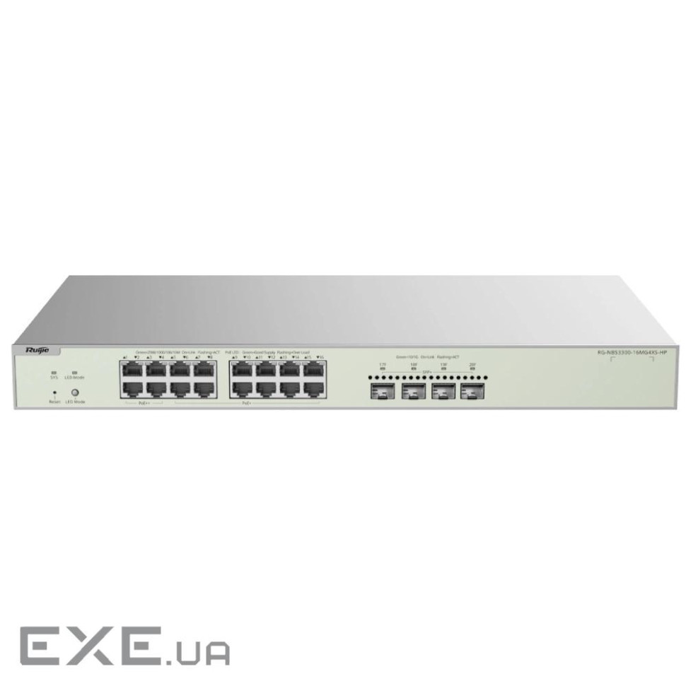 Коммутатор 16 портов управляемый Ruijie RG-NBS3300-16MG4XS-HP PoE