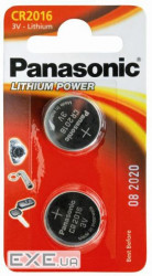 Батарейка Panasonic CR 2016 * 2 LITHIUM (CR-2016EL/2B)
