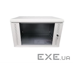 Шафа настінна Eserver 6U, 600х350х370 (Ш*Г*В), скло, сірий (ES-Е635G)