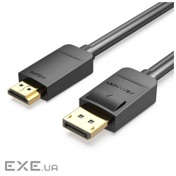 Кабель мультимедійний DisplayPort M to HDMI M 1.5m 1080p60Hz black Vention (HADBG)