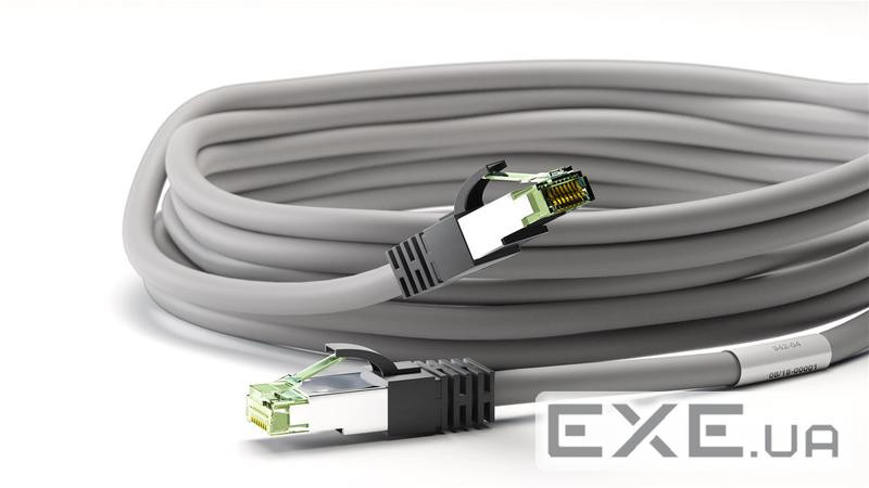 Патч-корд екранований RJ45 SFTP8.1 0.5m,patch AWG24 D=8.2mm LSOH Gold Cu,сірий (75.05.5135-10) (75.05.5135-10)