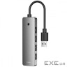 USB-Хаб Baseus UltraJoy Series 4-Port HUB Lite 15cm (USB3.0*4+Type-C) gray (B0005280B811-10)