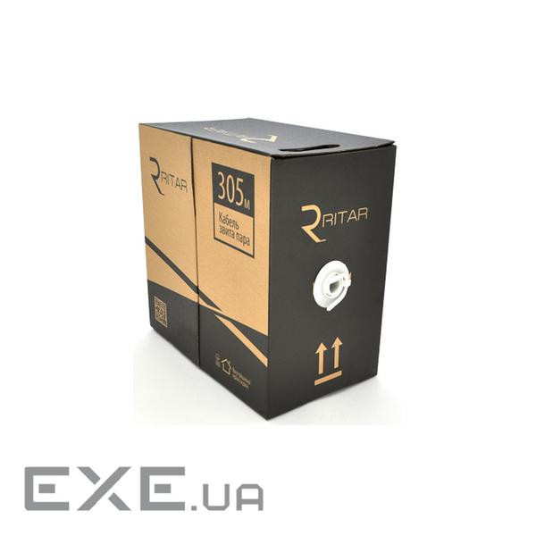Кабель КВПЕ FTP-cat.6 (4 * 2 * 0.56), Ritar, (CU), для внутр. робіт, 305м , White, Corton BOX, Q (04012)