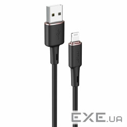 Кабель ACEFAST C2-02 USB to iP 2.4A, 1.2m, silicone, zinc connectors, Black (AFC2-02B)