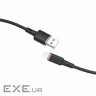 Кабель ACEFAST C2-02 USB to iP 2.4A, 1.2m, silicone, zinc connectors, Black (AFC2-02B)
