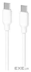 Дата кабель USB-C to USB-C 1.0m Glow 60W white 2E (2E-CCCC-WH)