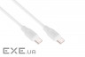 Дата кабель USB-C to USB-C 1.0m Glow 60W white 2E (2E-CCCC-WH)