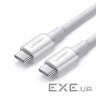 Дата кабель USB-C to USB-C 1.0m US300 20V/5A 100W White Ugreen (60551)