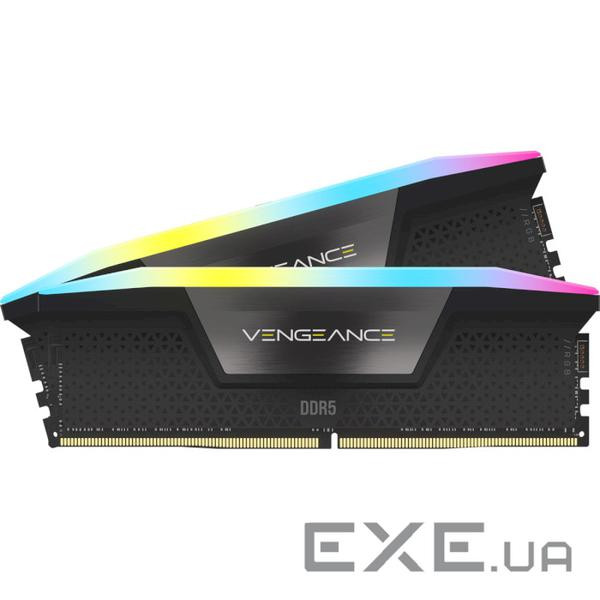 Модуль пам'яті CORSAIR Vengeance RGB Black DDR5 6000MHz 32GB Kit 2x16GB (CMH32GX5M2E6000Z36)