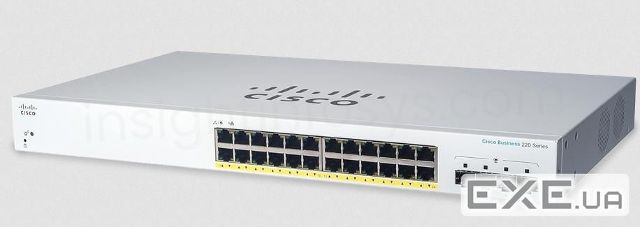 24x 10/100/1000 PoE+ ports (382W PoE budget) + 4x 10G SFP+ Smart Switch (CBS220-24FP-4X-EU)