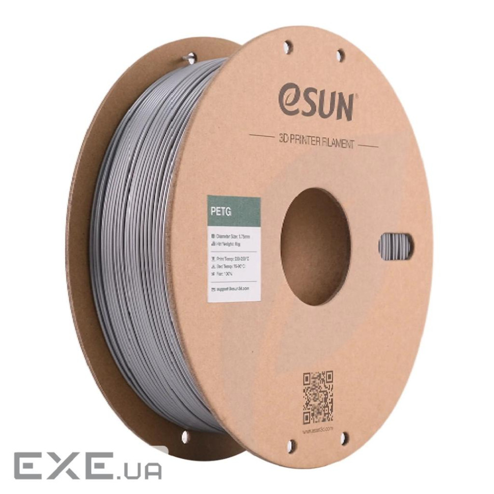 Пластик для 3D-принтера eSUN PETG 1,75mm 1kg SOLID SILVER (PETG-P175SS1)