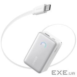 зовн. акум. ANKER Nano - 10000 mAh 45W Built-In USB-C Cable (Білий) (A1638H21)