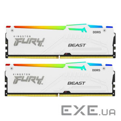 Модуль пам'яті KINGSTON FURY Beast RGB EXPO White DDR5 6400MHz 32GB Kit 2x16GB (KF564C32BWEAK2-32)