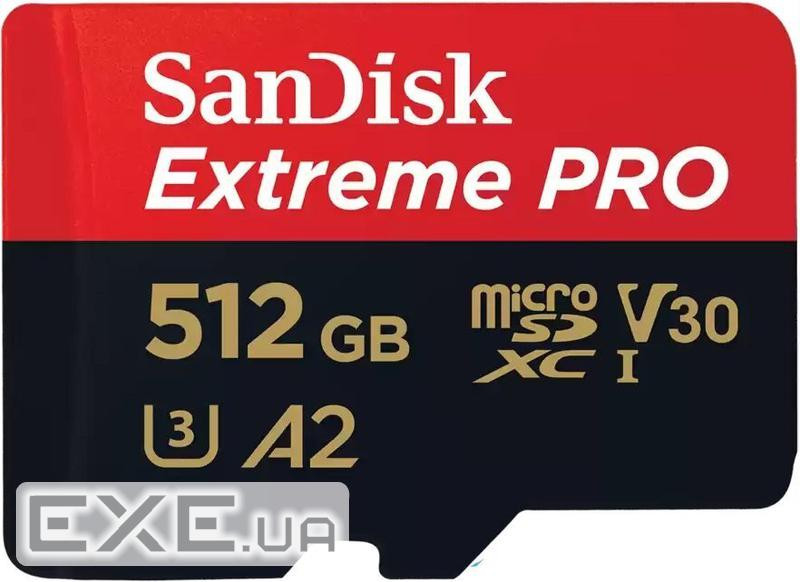 Карта пам'яті SanDisk 512GB microSDXC C10 UHS-I U3 R200/W140MB/s Extreme Pro V3 (SDSQXCD-512G-GN6MA)
