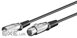 Кабель аудіо-подовжувач Goobay XLR 3p M/F,6.0m Metal корпус D=6.0mm,HQ (75.05.0715-25)