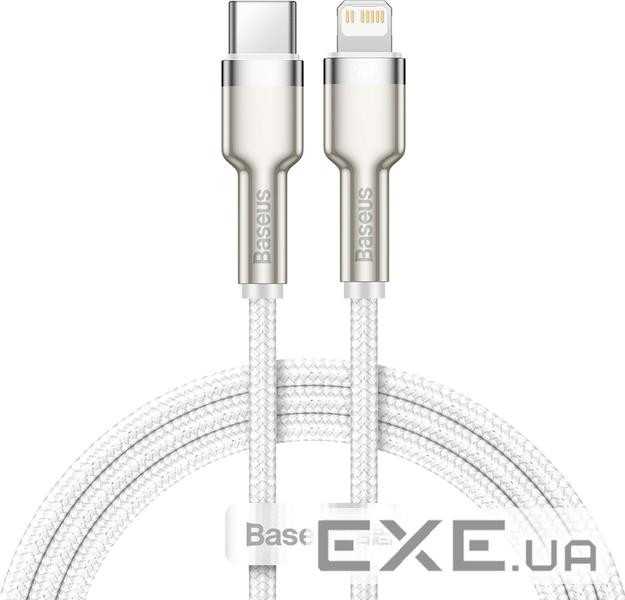 Кабель Baseus Cafule Metal USB-C-Lightning, 1м White (6953156202078)