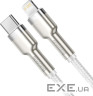 Кабель Baseus Cafule Metal USB-C-Lightning, 1м White (6953156202078)