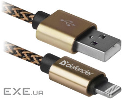 Дата кабель USB 2.0 AM to Lightning 1.0m gold Defender (87806)