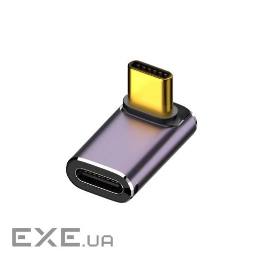 Перехідник обладнання USB Type-C M/F (адаптер),(USB4.0) 90ёвертикал 40Gbps 240W,срібний (62.09.8482-