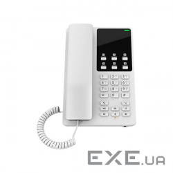 Grandstream GHP620, White Compact Hotel IP Phones, 2 lines, 2 SIP accounts, One 10/100 Mbsps Etherne