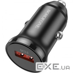 Автомобільний зарядний пристрій BOROFONE BZ18 1xUSB-A, QC3.0, 18W Black (BZ18B)
