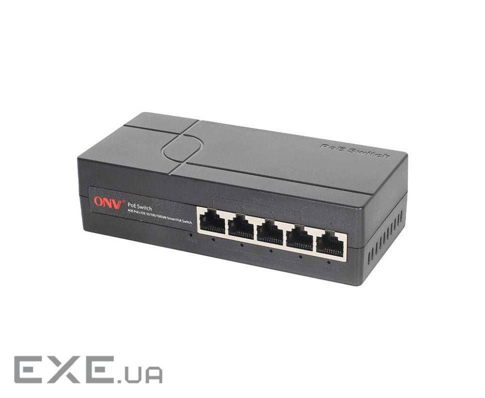 4х портовий Gigabit Smart PoE комутатор ONV-H3054PEBS, 4хРоЕ 1000Мбіт + 1хUplink 1000Мбіт, IEEE802.3