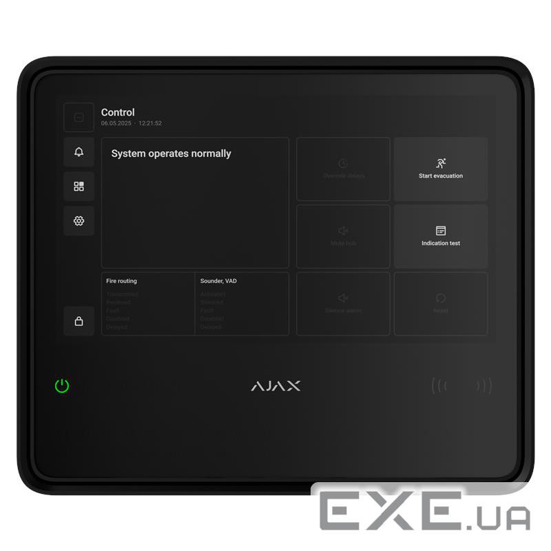 Інтелектуальна пожежна централь Ajax EN54 Fire Hub black, gsm, ethernet, jeweller, EN54, (000057093)