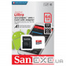Карта пам'яті SANDISK microSDXC Ultra for Android 64GB UHS-I A1 + SD-adapter (SDSQUAR-064G-GN6TA)