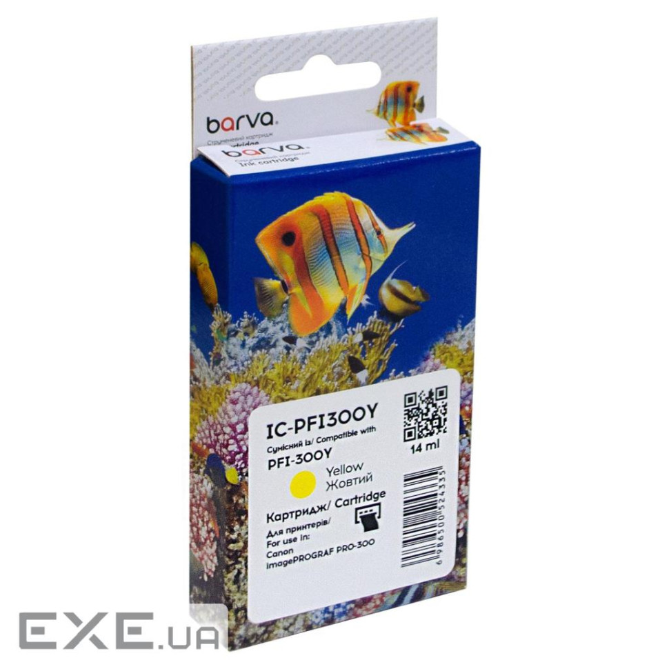 Картридж Barva Canon PFI-300Y 4196C001 530с yellow (IC-PFI300Y)