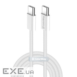Дата кабель USB-C to USB-C 2.0m (braided cotton) (PD Fast Charging 60W) 3.0А grey ColorWay (CW-CBPDCC068-GR)