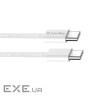 Дата кабель USB-C to USB-C 2.0m (braided cotton) (PD Fast Charging 60W) 3.0А grey ColorWay (CW-CBPDCC068-GR)