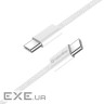 Дата кабель USB-C to USB-C 2.0m (braided cotton) (PD Fast Charging 60W) 3.0А grey ColorWay (CW-CBPDCC068-GR)