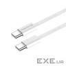 Дата кабель USB-C to USB-C 2.0m (braided cotton) (PD Fast Charging 60W) 3.0А grey ColorWay (CW-CBPDCC068-GR)