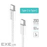 Дата кабель USB-C to USB-C 2.0m (braided cotton) (PD Fast Charging 60W) 3.0А grey ColorWay (CW-CBPDCC068-GR)